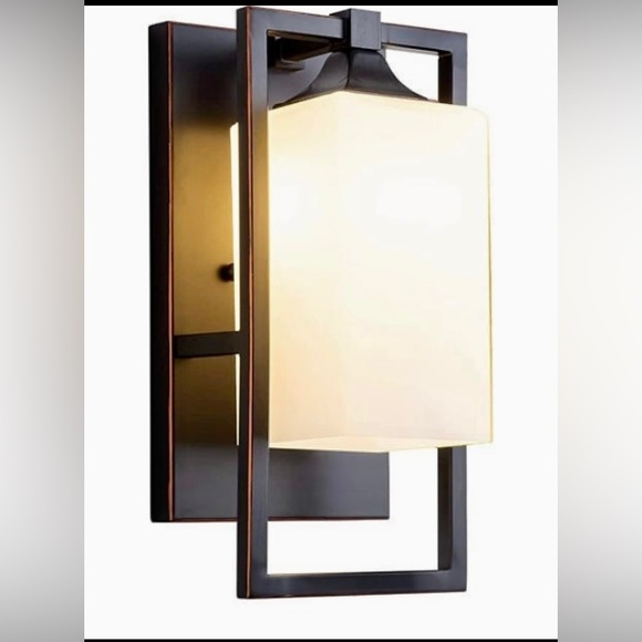 INDOOR WALL SCONCE BRONZE FINISH WITH MILKGLASS - Picture 1 of 15